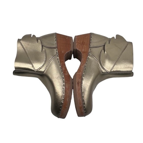 Maguba Gold Swedish Clog Wing Side Zip Boots Size 33 Kids - Picture 5 of 10